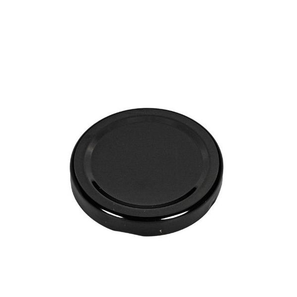58mm Black Metal Lug Cap - Plastisol Liner