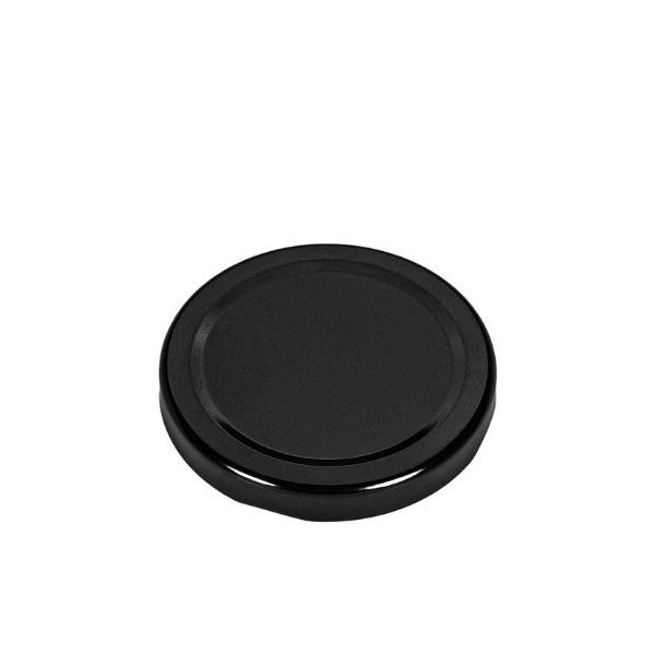 63mm Black Metal Lug Cap - Plastisol Liner