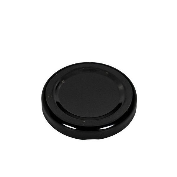 48mm Black Metal Lug Cap - Plastisol Liner