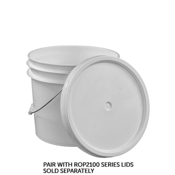 ROP2135-WM RightPail ™ 3.5 Gallon Open Head Plastic Bucket – White