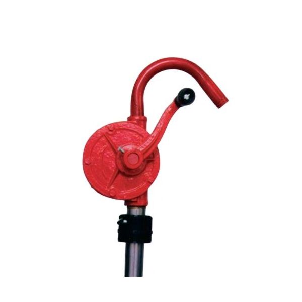 Economical Rotary Drum Pump - Curved Spout - 48 Inch PVC Hose