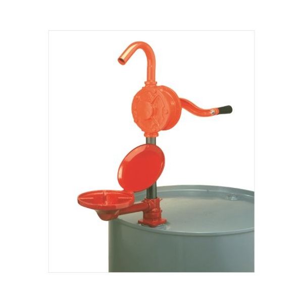 Economical Rotary Drum Pump With Curved Spout And Drip Pan - 48 Inch PVC Hose