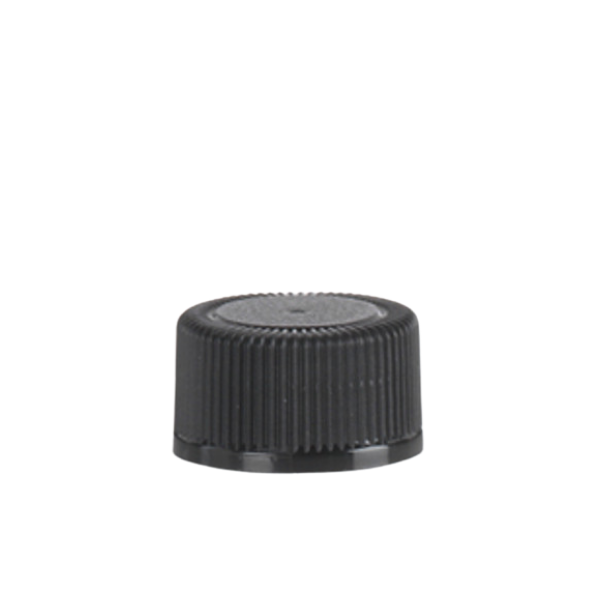 ribbed black cap for bottle