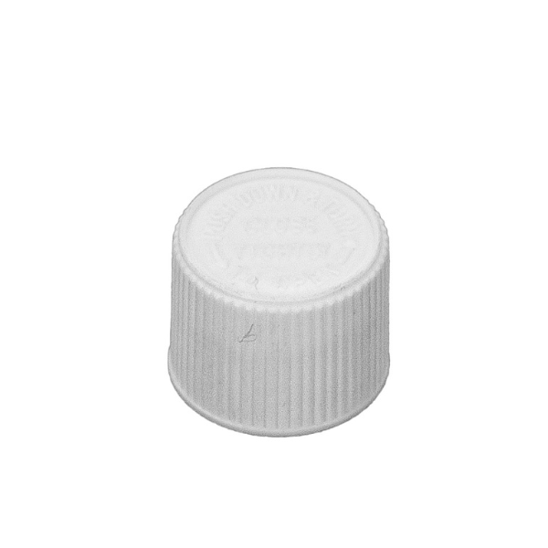 White child resistant cap