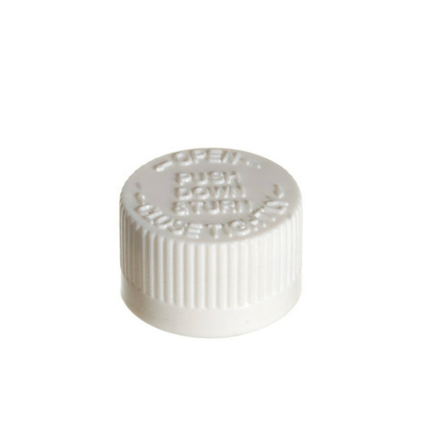 White Child Resistant Cap 