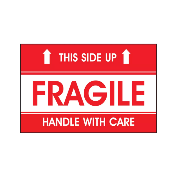 Fragile This Side UP Label