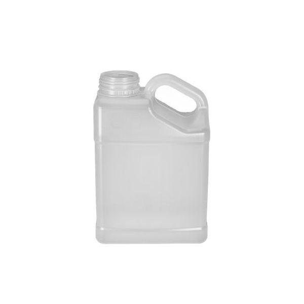 4 Liter Natural HDPE F-Style Bottle with Slanted Handle, 63-445