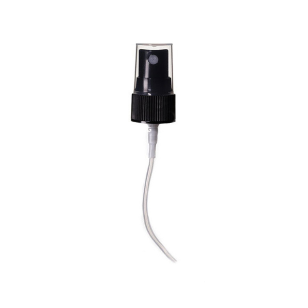 Black ribbed fine mist sprayer