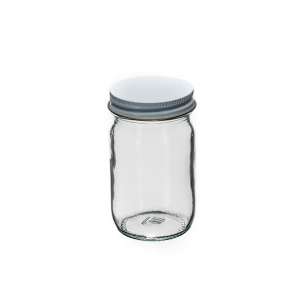 4 oz Clear Glass Wide Mouth Jar with Lid