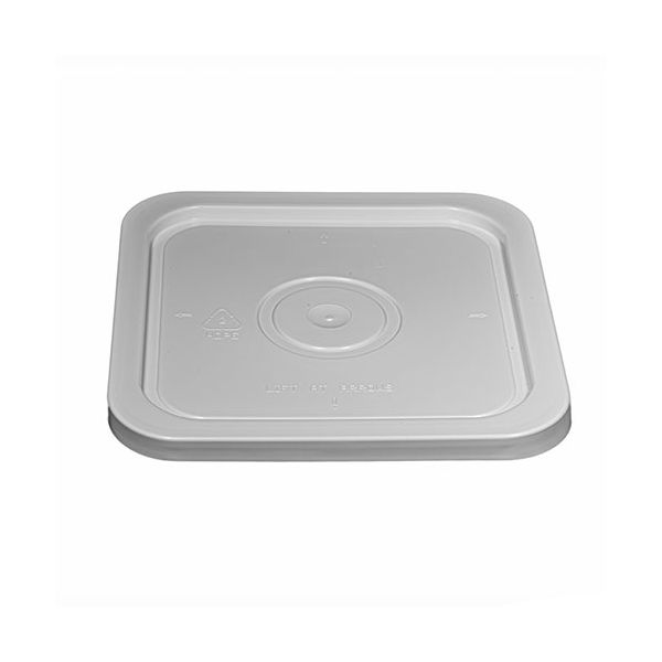 4 Gallon Square Plastic Pail Snap On Lid - White