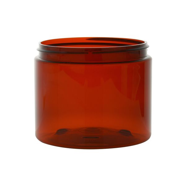 16 oz Amber Straight Sided Single Wall PET Jar