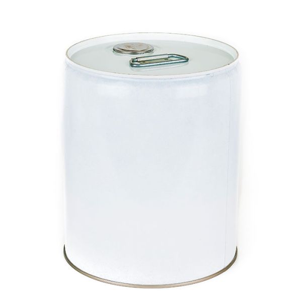 White 5 Gallon Tight head Pail with flexspout opening