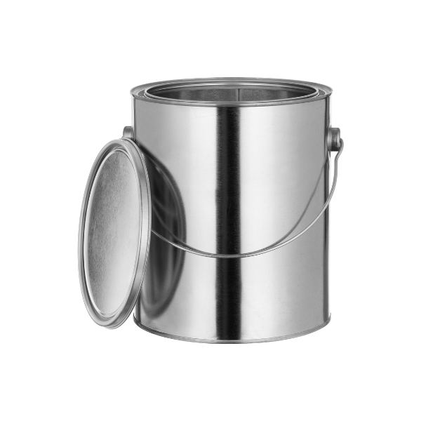 1 gallon paint can with ears, bail, lid and handle