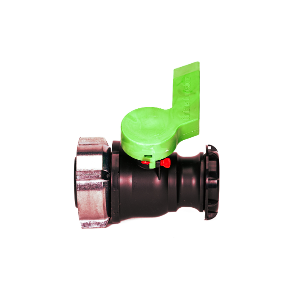 2 Inch Polypropylene Agriculture Ball Valve, 75 mm Aluminum Collar, Viton Gasket