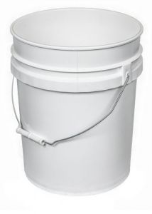 5 Gallon Open Head Plastic Pail - White 100 mil