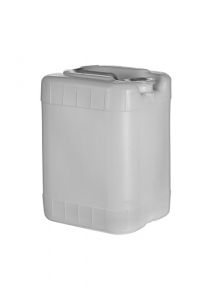 6 gallon rectangular poly pail. Plastic closed head pail with fittings.