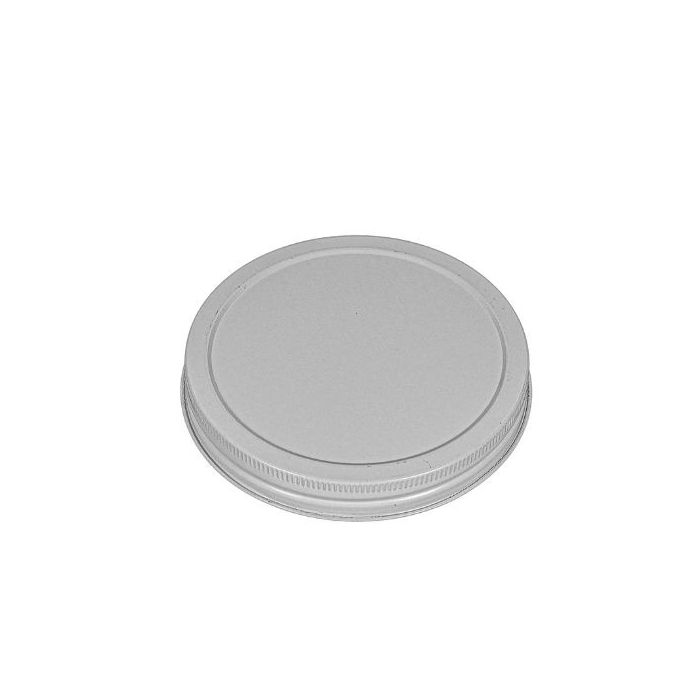 110-400 White Metal Continuous Thread Canning Lid - Plastisol Liner