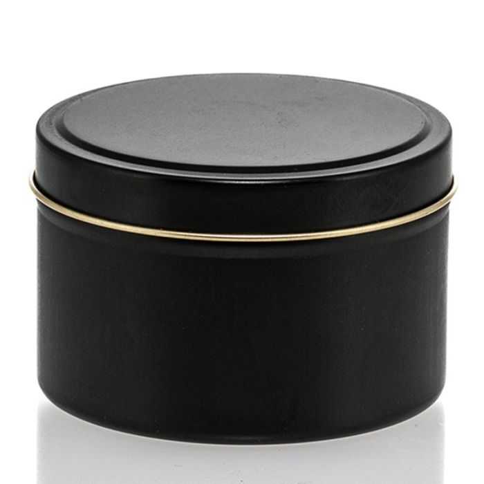 12 oz Black Metal Candle Tin