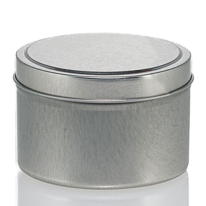 12 oz Silver Metal Candle Tin
