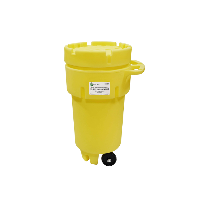 50 Gallon Plastic Salvage Overpack Drum - Wheeled