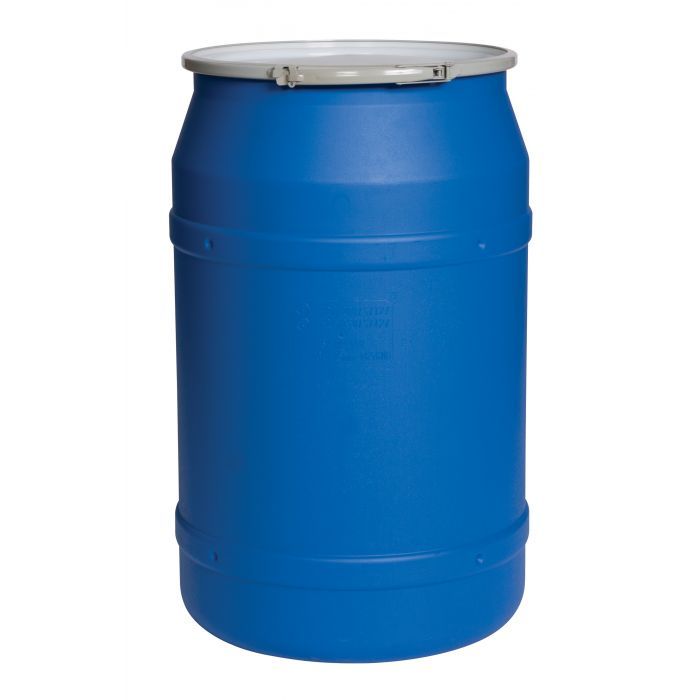 55 gallon blue plastic drum
