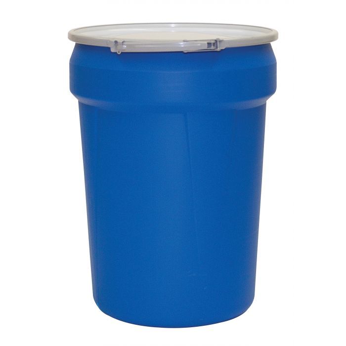 30 gallon blue drum with lever lock cover