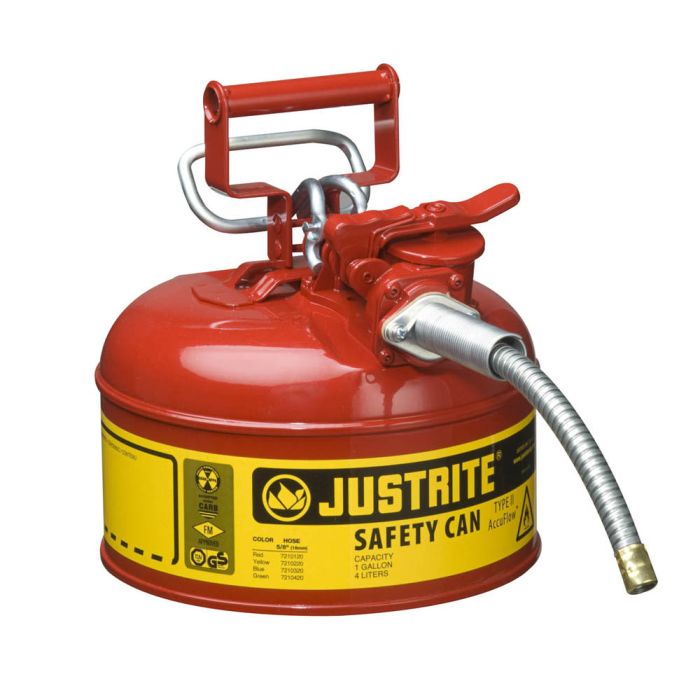 Justrite® Accuflow™ 1 Gallon Type II Steel Safety Can