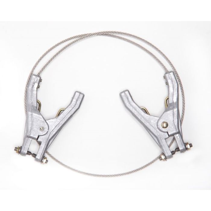 Plier Clamp Grounding Assembly with 10 ft Stainless Steel Cable