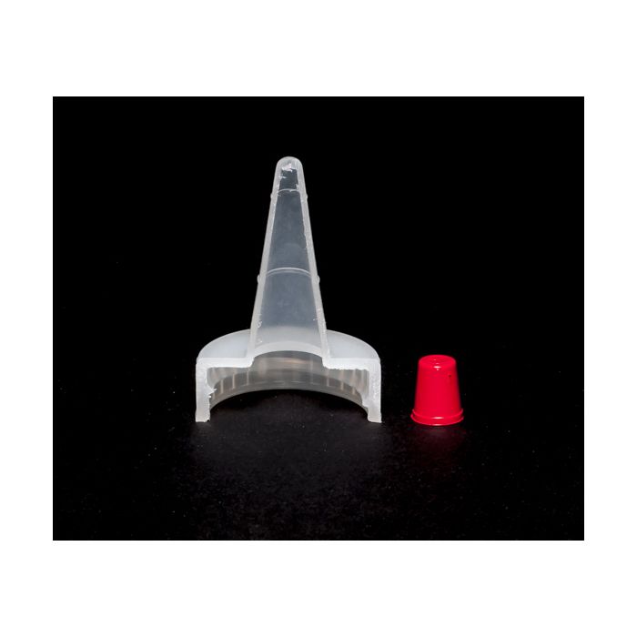 28-400 Natural LDPE Yorker Spout Cap - Red Sealer Tip