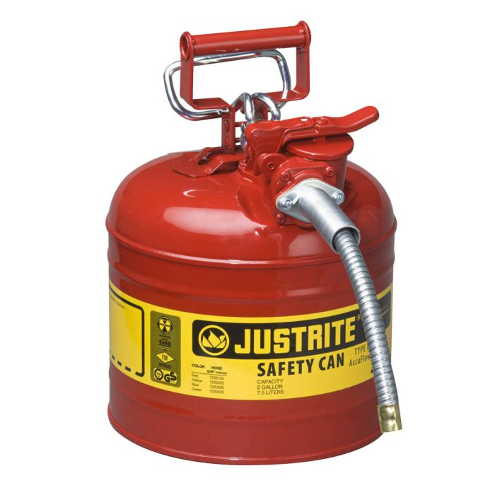 Justrite® Accuflow 2 Gallon Type II Steel Safety Can