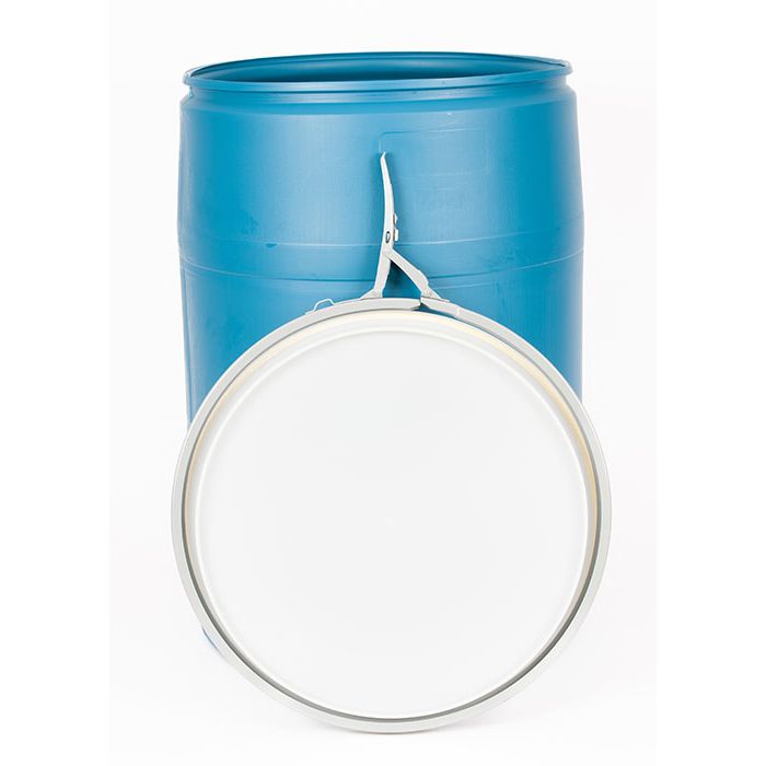 POLY55OHBLPC 55 Gallon Open Head Poly Drum - Blue, Lever Lock