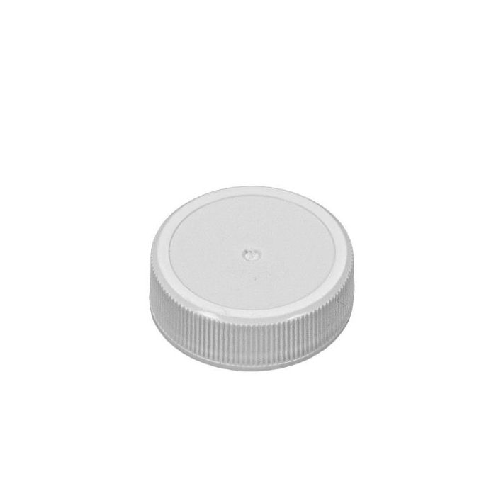 33-400 White PP Ribbed Continuous Thread Cap - Stipple Top