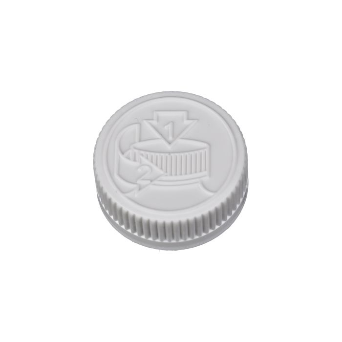 White Child Resistant Polypropylene Screw Cap – 38 mm