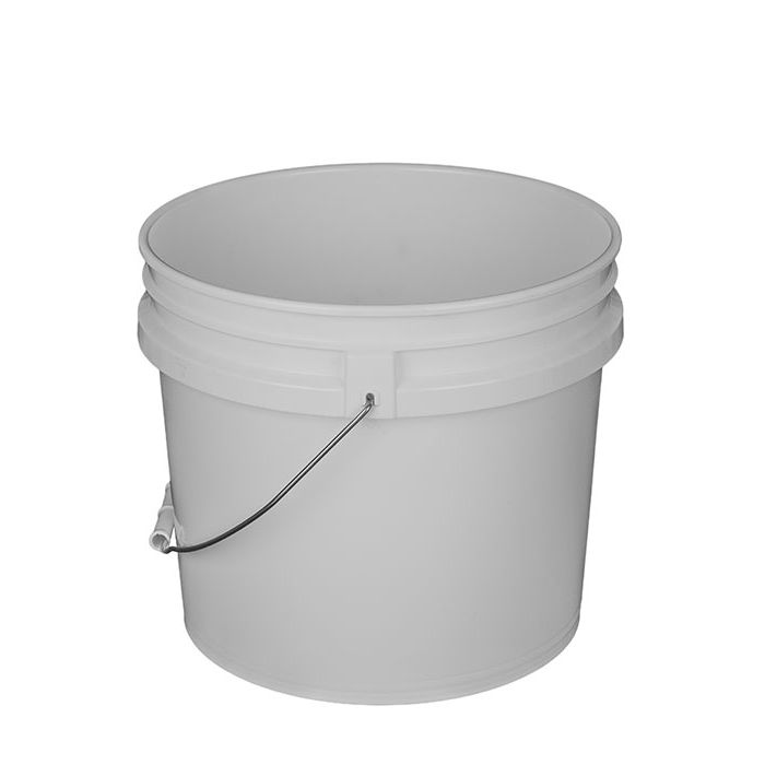 3.5 Gallon Open Head Tapered Plastic Pail - White