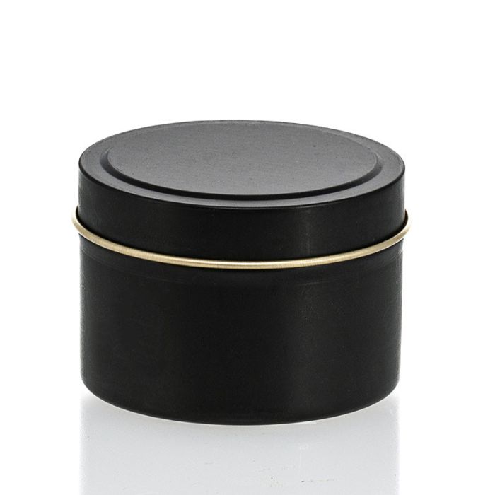 4 oz Black Metal Candle Tin