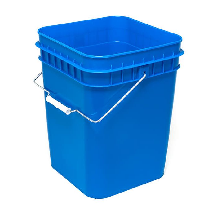 4 Gallon Square Plastic Pail - Blue