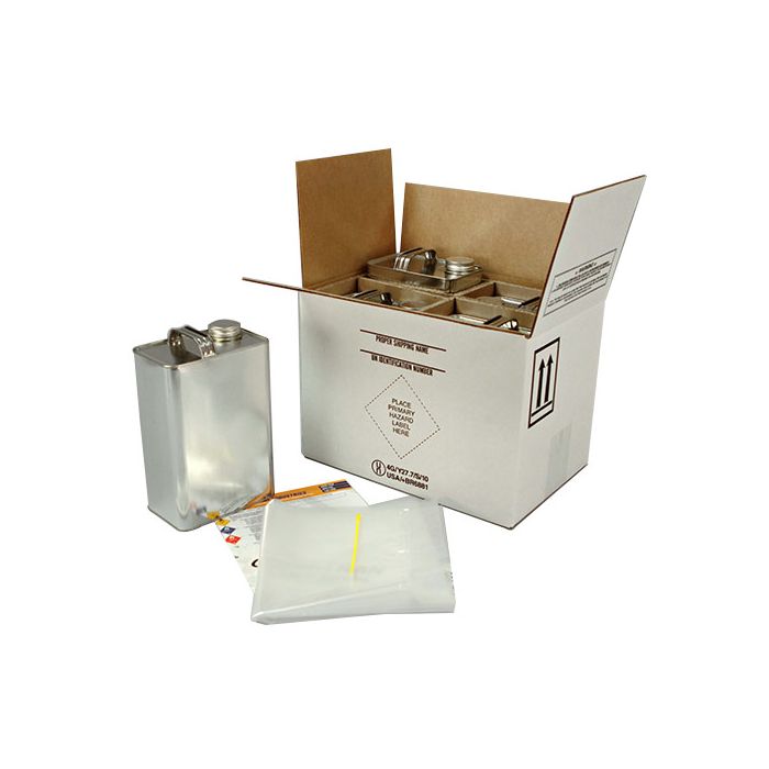 Hazmat Shipper Box Holds Four - 1 Gallon Metal F-Style Cans
