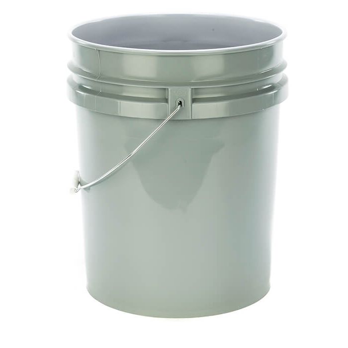 5 Gallon Open Head Plastic Pail - Gray