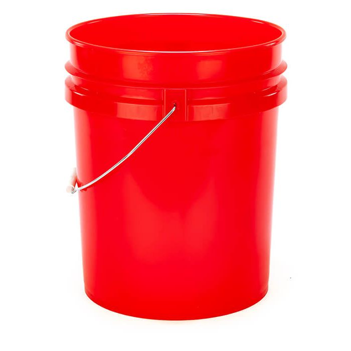 5 Gallon Open Head Plastic Pail red