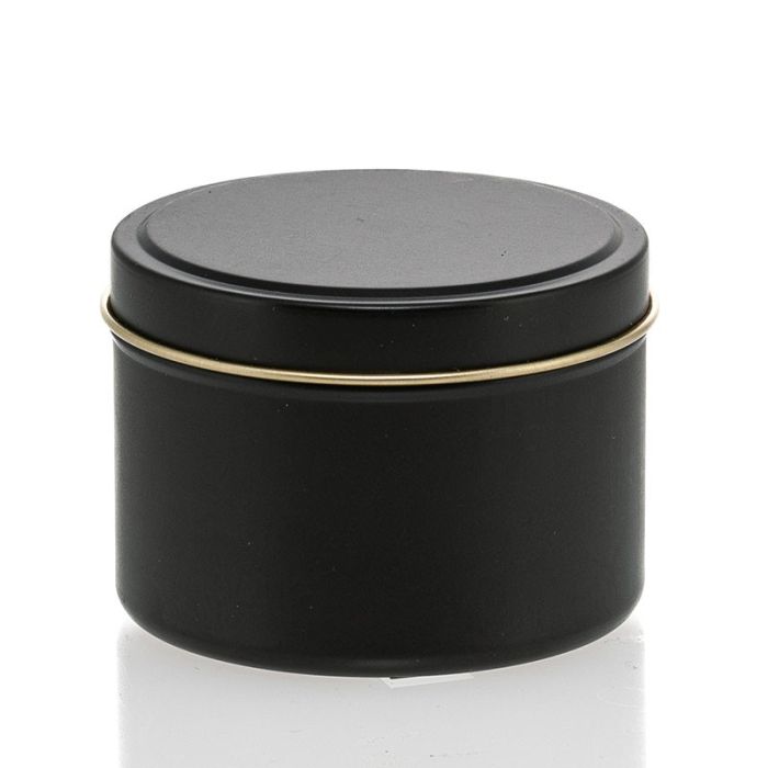 6 oz Black Metal Candle Tin