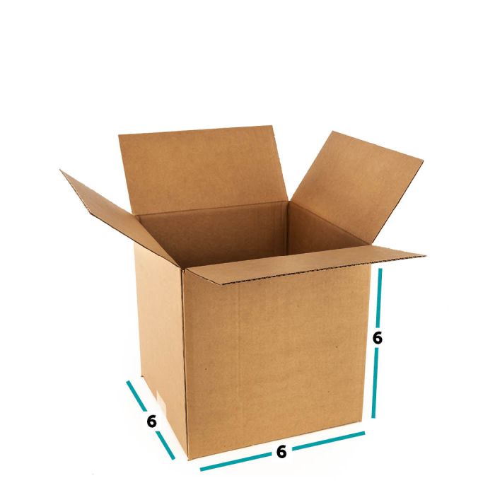 Single Wall - Heavy Duty Boxes - 6  Inch x 6  Inch x 6  Inch