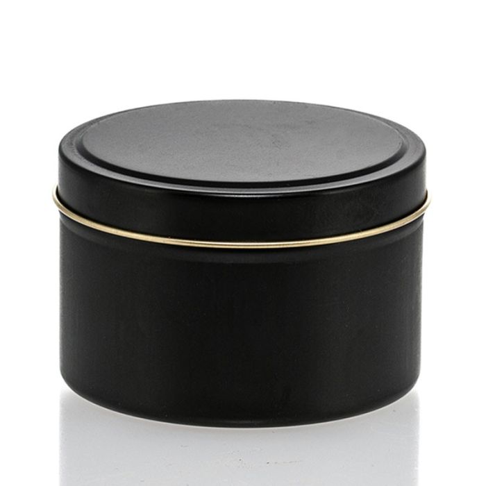 8 oz Black Metal Candle Tin