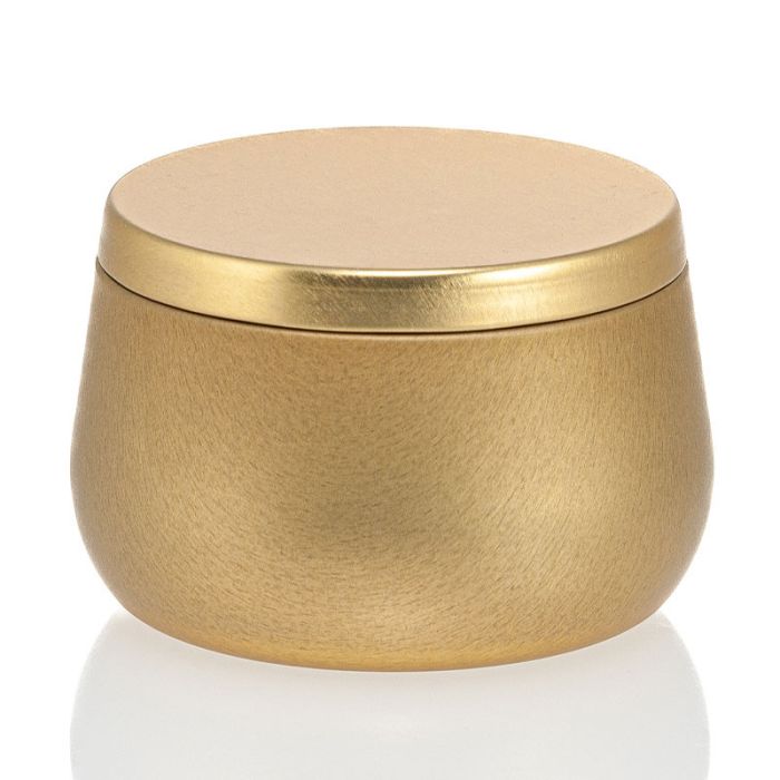 8 oz Gold Metal Bubble Candle Tin