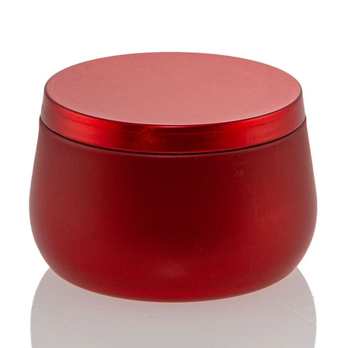 8 oz Red Metal Bubble Candle Tin