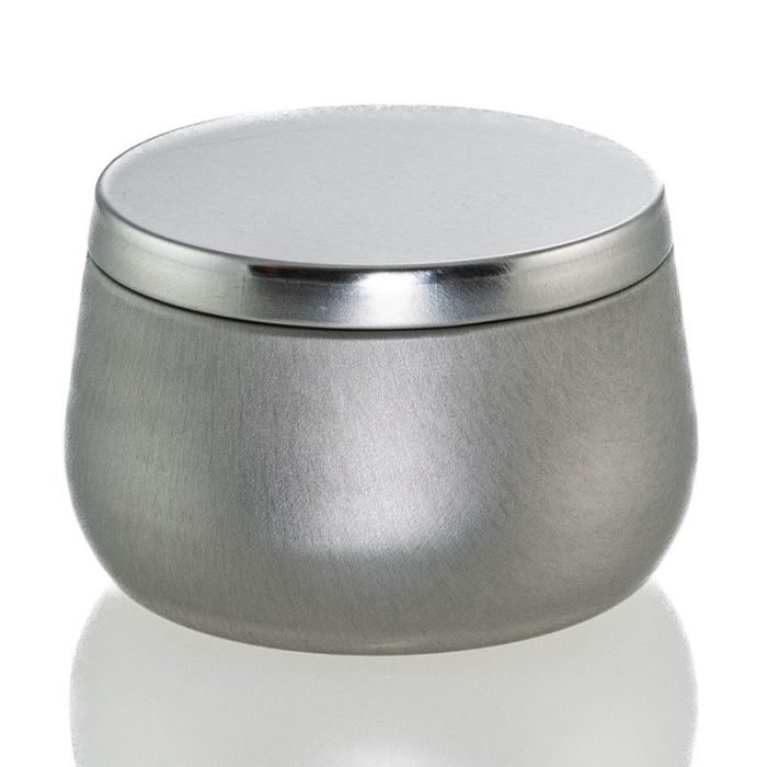 8 oz Silver Metal Bubble Candle Tin