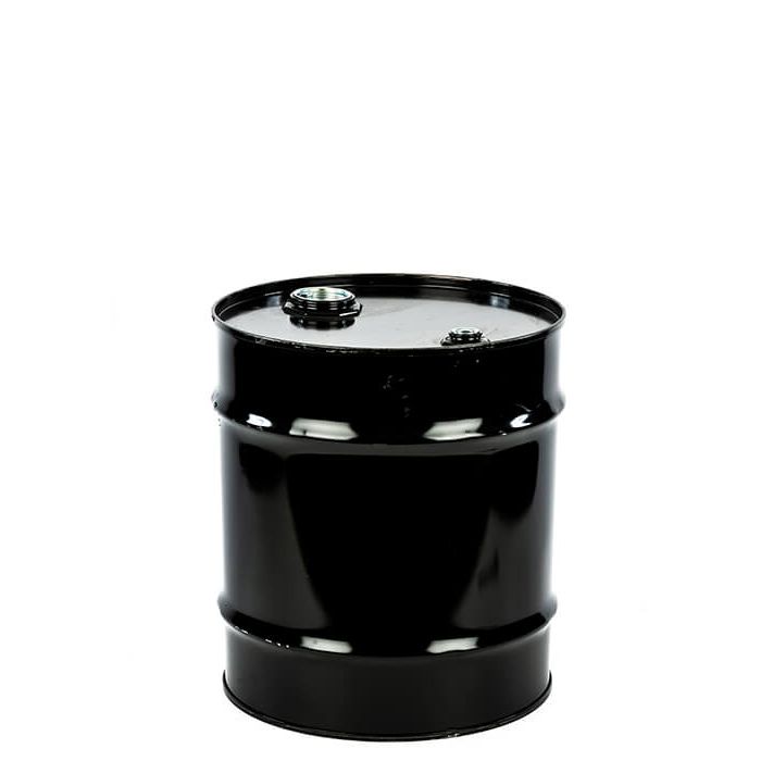 8 Gallon Closed Head UN Rated Steel Drum with Rust Inhibitor and Fittings - Black