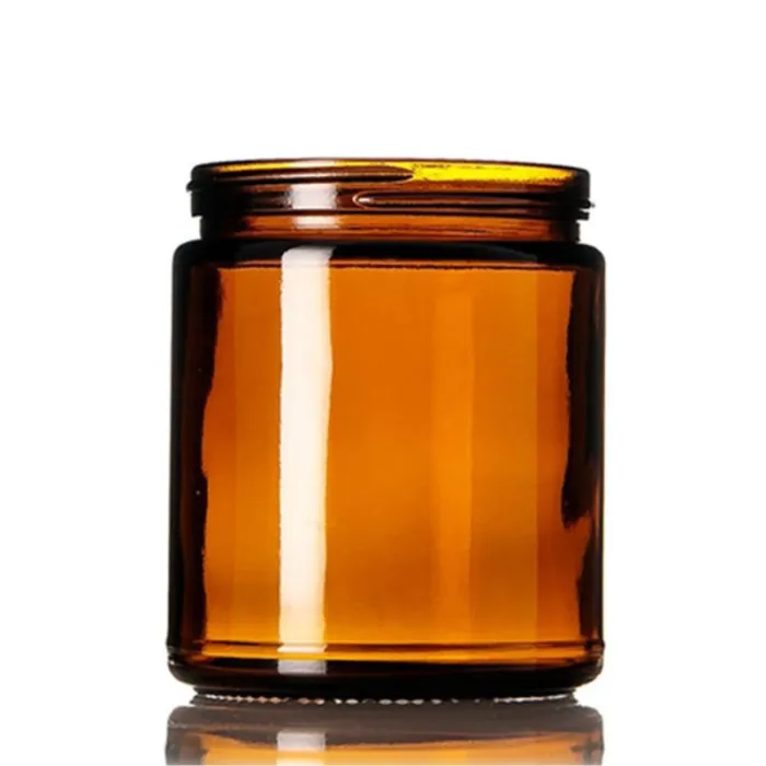 9 oz Amber Glass Straight Sided Jar, 70-400