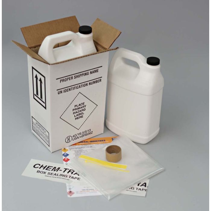HAZMAT Packaging With 1 Gallon White F-Style Bottle