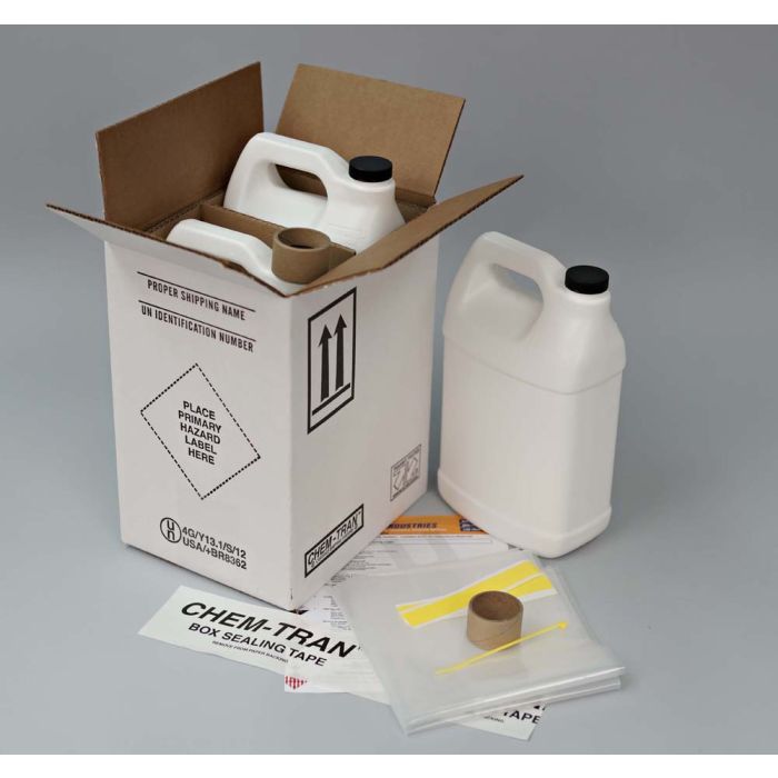 HAZMAT Packaging with Two - 1 Gallon HDPE F-Style Bottles