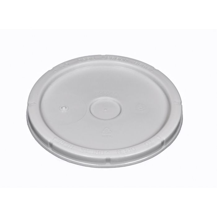 1 Gallon Plain Plastic Pail Lid with Gasket - White